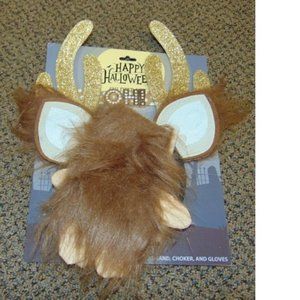 Reindeer Kit 14+ Headband Ears Horns Choker Gloves Halloween Costume Accessory